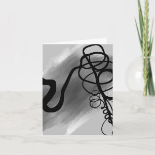 On the Grid: Abstract Grey, Black & White Note Card