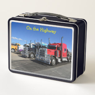 On the Highway Semi Trucks Metal Lunch Box