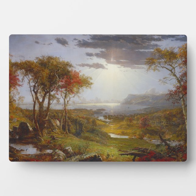 On the Hudson River, 1860 (oil on canvas) Plaque (Front)