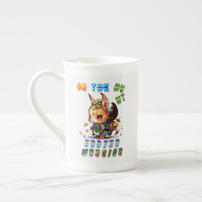 On The Hunt Easter Warrior Bone China Mug (Left)