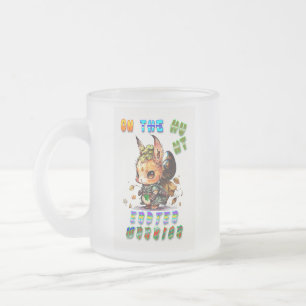 On The Hunt Easter Warrior Frosted Glass Coffee Mug
