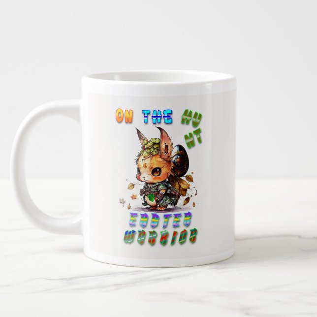 On The Hunt Easter Warrior Large Coffee Mug (Left)