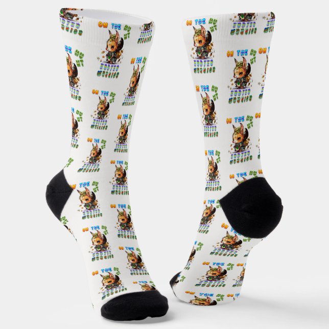 On The Hunt Easter Warrior Socks (Angled)