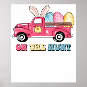 on the hunt, retro, vintage poster