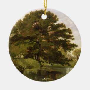 On the Isis, Waterperry, Oxfordshire, 1806 (oil on Ceramic Tree Decoration