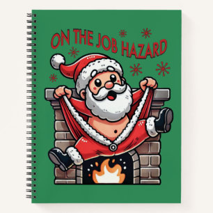 On the Job Hazard Santa on Fire Notebook