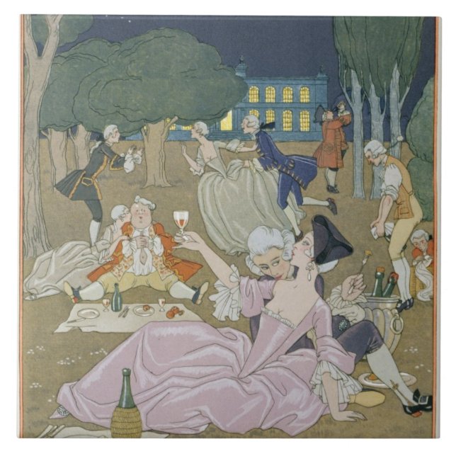 On the Lawn, illustration for 'Fetes Galantes' by Tile (Front)