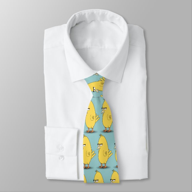 on the lookout yellow bird tie (Tied)
