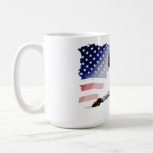 On The Mound - Baseball Pitcher and US Flag Coffee Mug