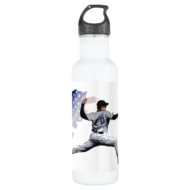On The Mound - Baseball Pitcher Placemat 710 Ml Water Bottle (Front)