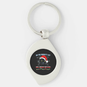 On The Naughty List And I Regret Nothing Cat Chris Key Ring