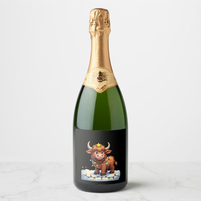 On The Naughty List And Reget Nothing Christmas Hi Sparkling Wine Label (Front)