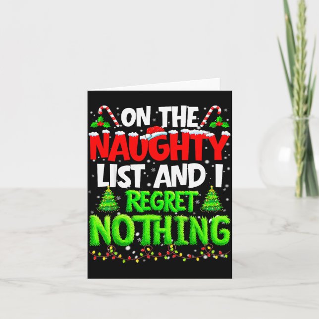 On The Naughty List And Regret Nothing Pjs Christm Card (Front)