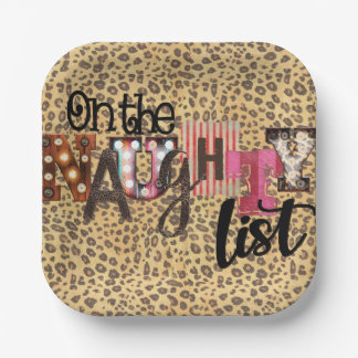 On the naughty list Christmas party paper plates