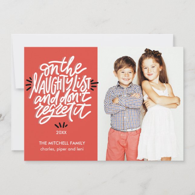 On the Naughty List | Funny Holiday Photo Cards (Front)