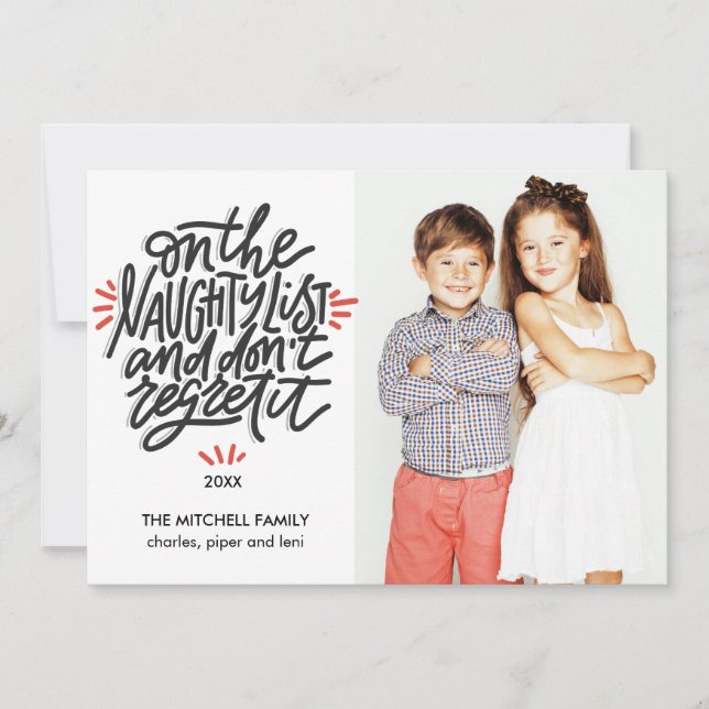 On the Naughty List | Funny Holiday Photo Cards (Front)