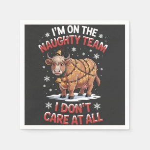 On the Naughty List, I Don't Care at All Cow Napkin