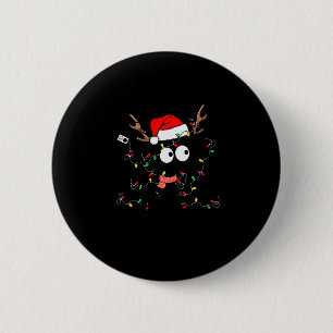 On The Naughty List I Regret Nothing Cat Christmas 6 Cm Round Badge