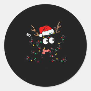 On The Naughty List I Regret Nothing Cat Christmas Classic Round Sticker