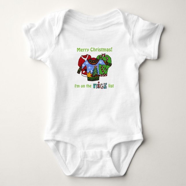 On the nice list baby bodysuit (Front)