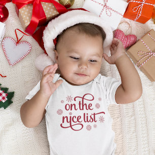 On the Nice List   Christmas Baby Bodysuit