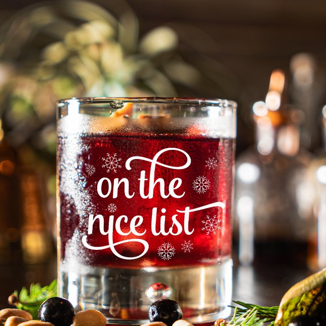 On the Nice List Christmas Whiskey Glass (Creator Uploaded)