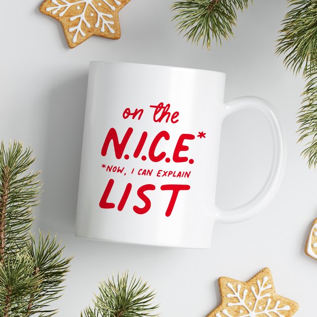 On the nice list funny red Christmas Coffee Mug (Creator Uploaded)
