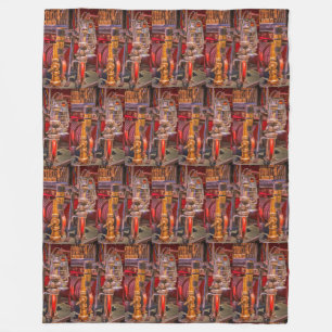 On The Old Firetruck Fleece Blanket