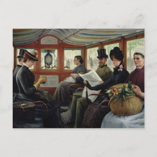 On the Omnibus, 1880 Postcard