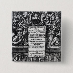 'On the Origin and History of Typography' 15 Cm Square Badge