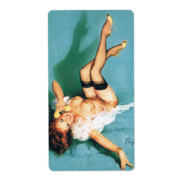 On the Phone - Vintage Pin Up Girl (Front)