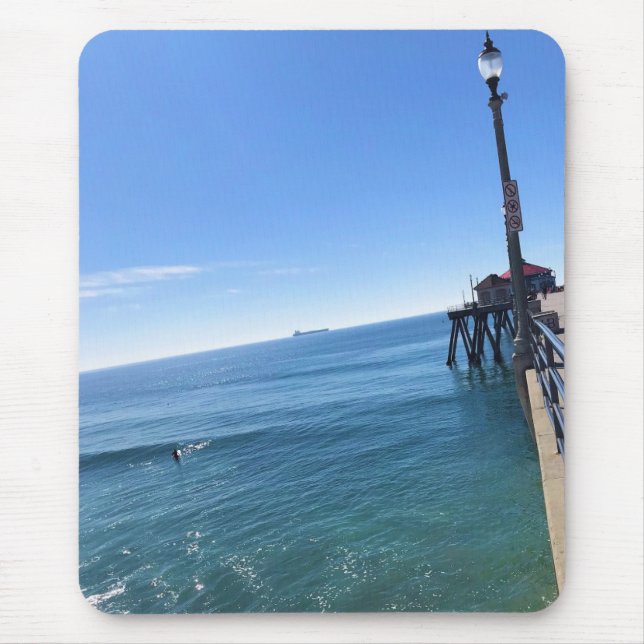 On the Pier, Huntington Beach, California Mouse Mat (Front)