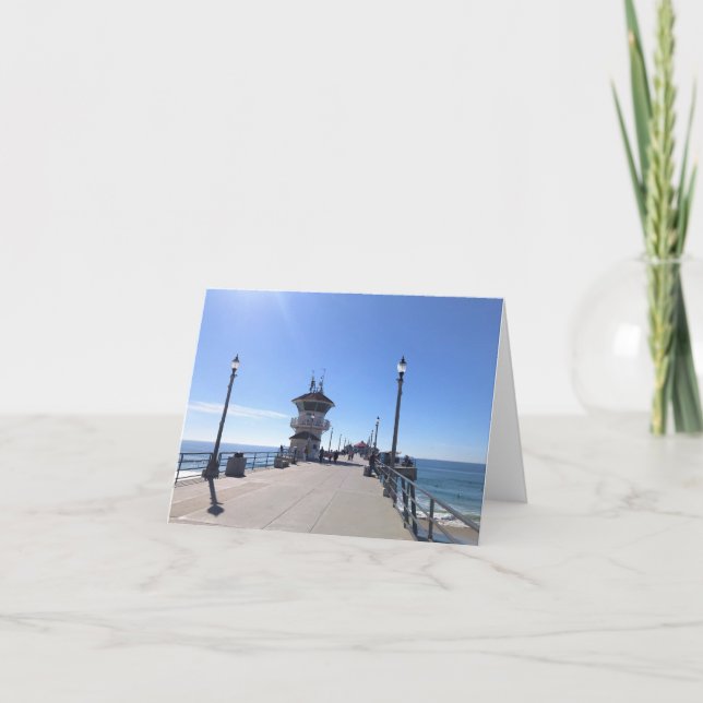 On the Pier, Huntington Beach, California Thank You Card (Front)