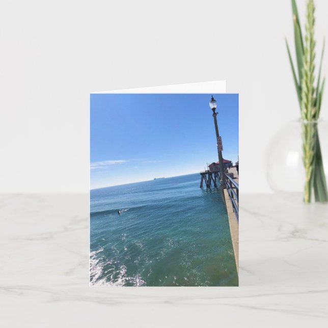 On the Pier, Huntington Beach, California Thank You Card (Front)