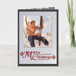 On the piste holiday card