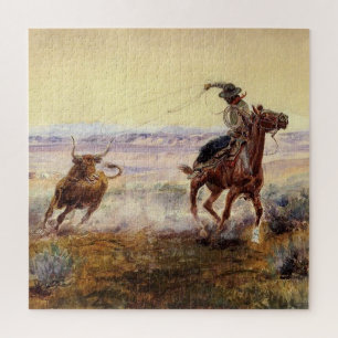 “On the Pond” by Charles M Russell Jigsaw Puzzle