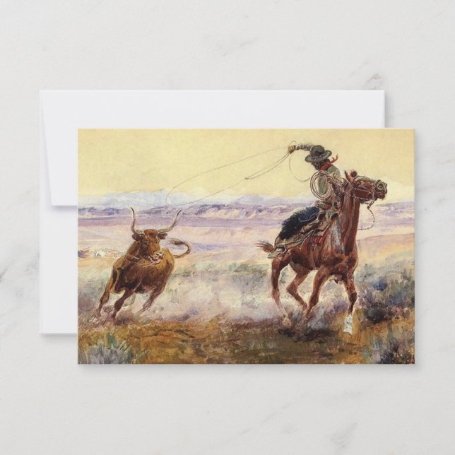 “On the Pond” by Charles M Russell Thank You Card (Front)