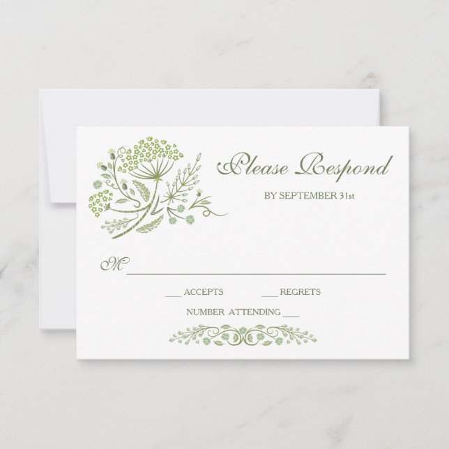 On the Prairie Wedding RSVP Card (Front)