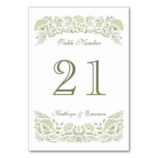 On the Prairie Wedding Table Card