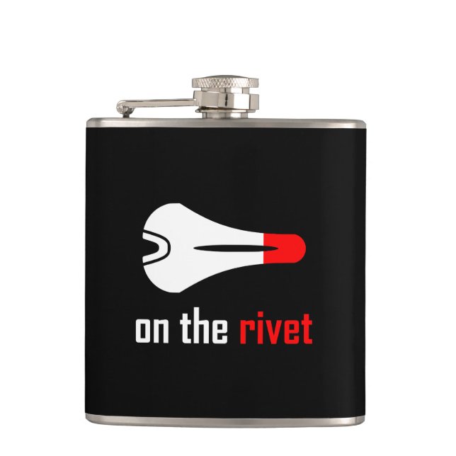 On The Rivet Cycling Hip Flask (Front)