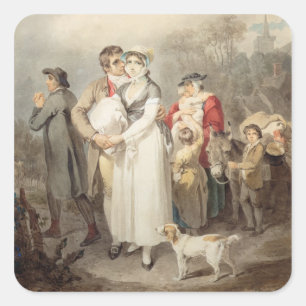 On The Road, 1799 (w/c over traces of pencil on pa Square Sticker