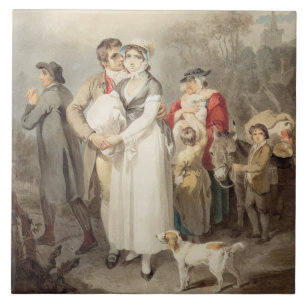 On The Road, 1799 (w/c over traces of pencil on pa Tile