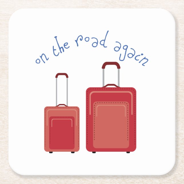 On The Road Again Square Paper Coaster (Front)