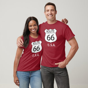 On the Road Again -USA T-Shirt -Route66-Custom T