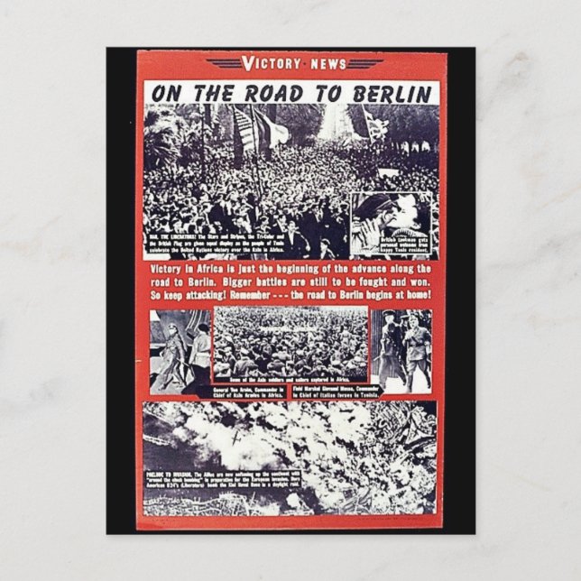 On The Road To Berlin Postcard (Front)