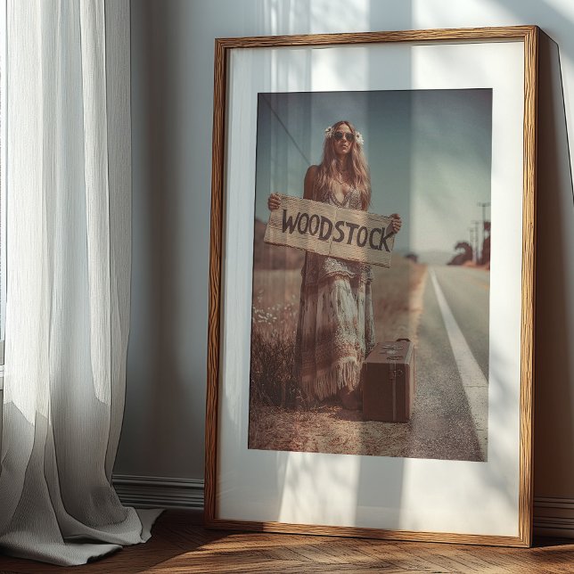 On the Road to Woodstock: A Vintage Journey Poster (Creator Uploaded)