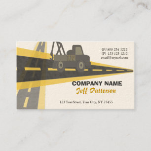 On The Road Tow Truck Automotive Trucking Travel Business Card