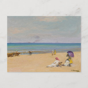 On The Sands   Sir John Lavery Postcard