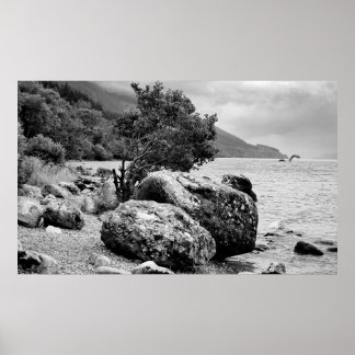 On the shores of Loch Ness with the monster Poster