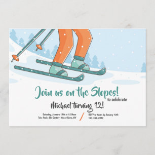 On the Slopes Skiing Invitation